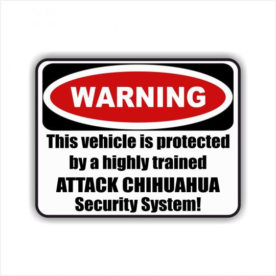 Warning Aufkleber Chihuahua 