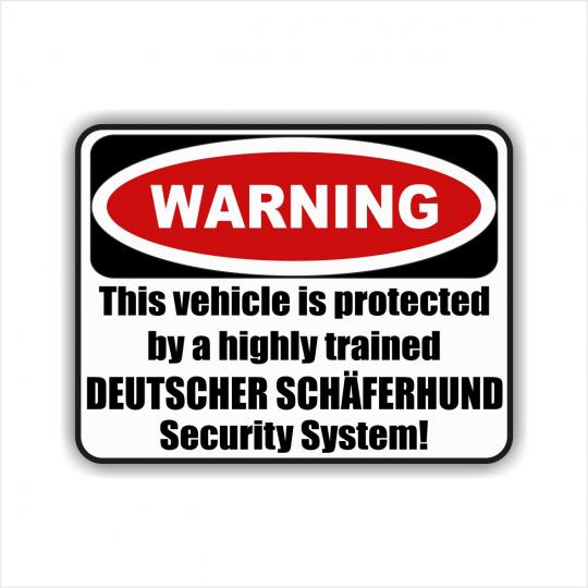 Warning Aufkleber Deutscher Schäferhund 