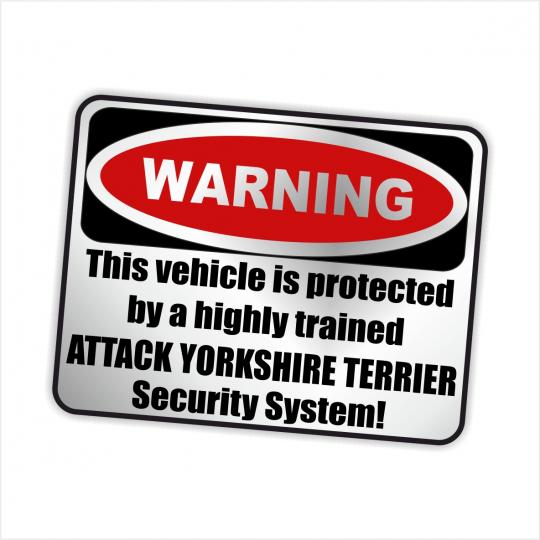 Warning Aufkleber Yorkshire Terrier 