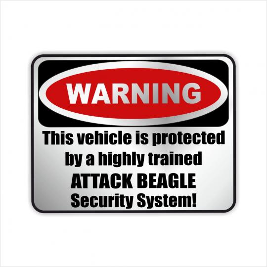 Warning Aufkleber Beagle 