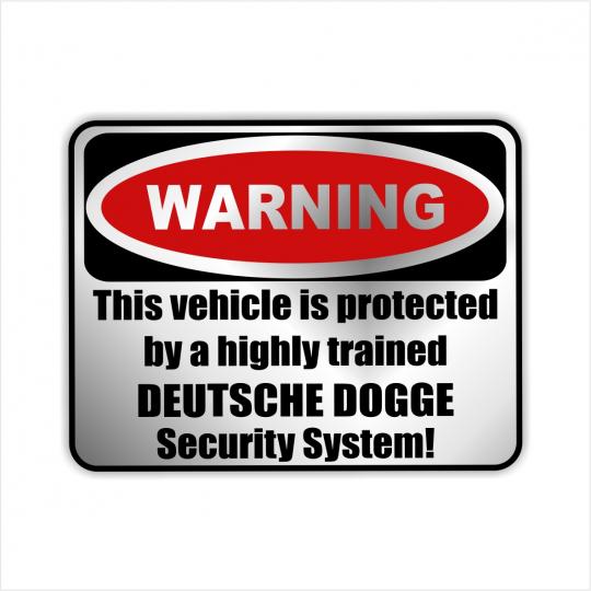 Warning Aufkleber Deutsche Dogge 